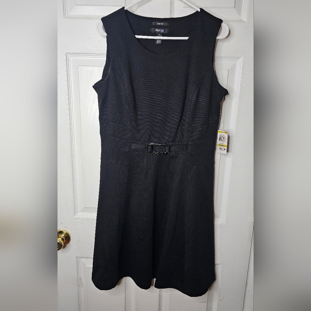 Style & Co. || black A-line le marais knit dress